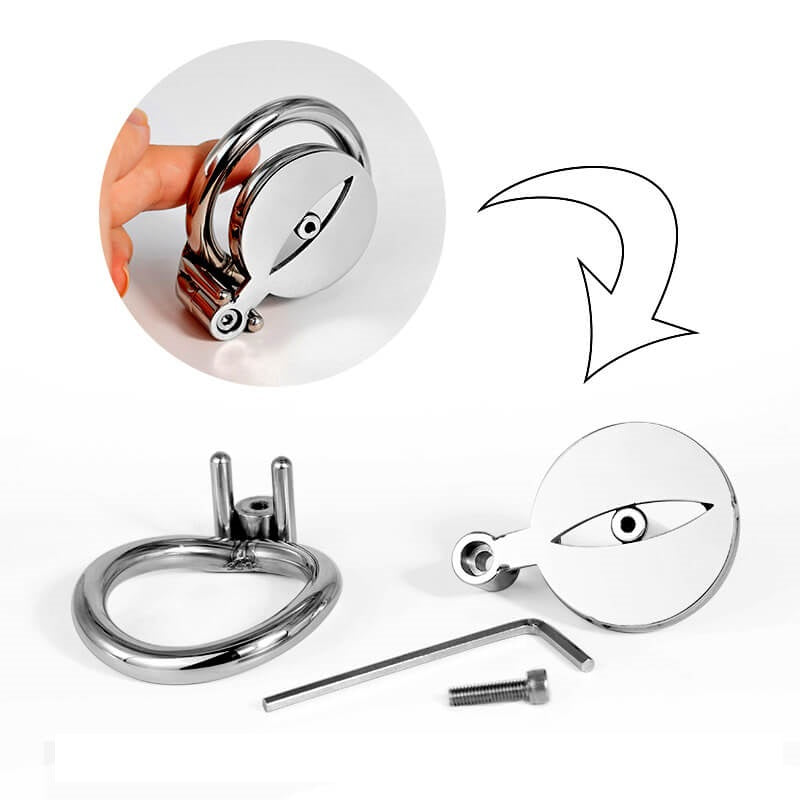 Zerlegte Frontplatte mit Basisring, Schraube und Innensechskantschlüssel