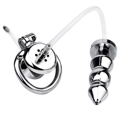 Edelstahlkäfig mit Schlauchverbindung zum Hohlplug