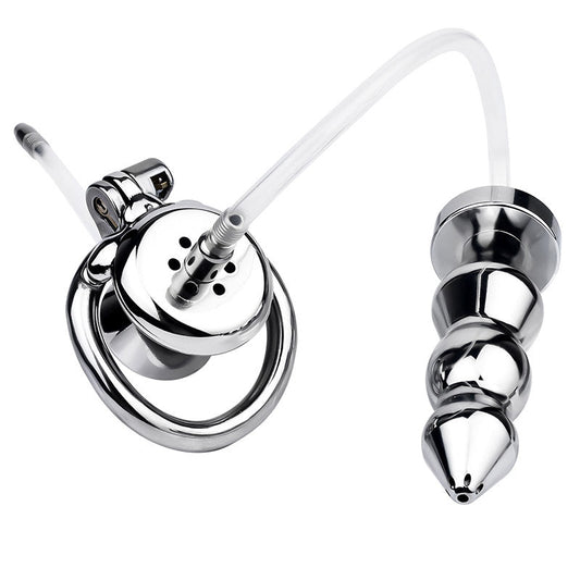 Edelstahlkäfig mit Schlauchverbindung zum Hohlplug