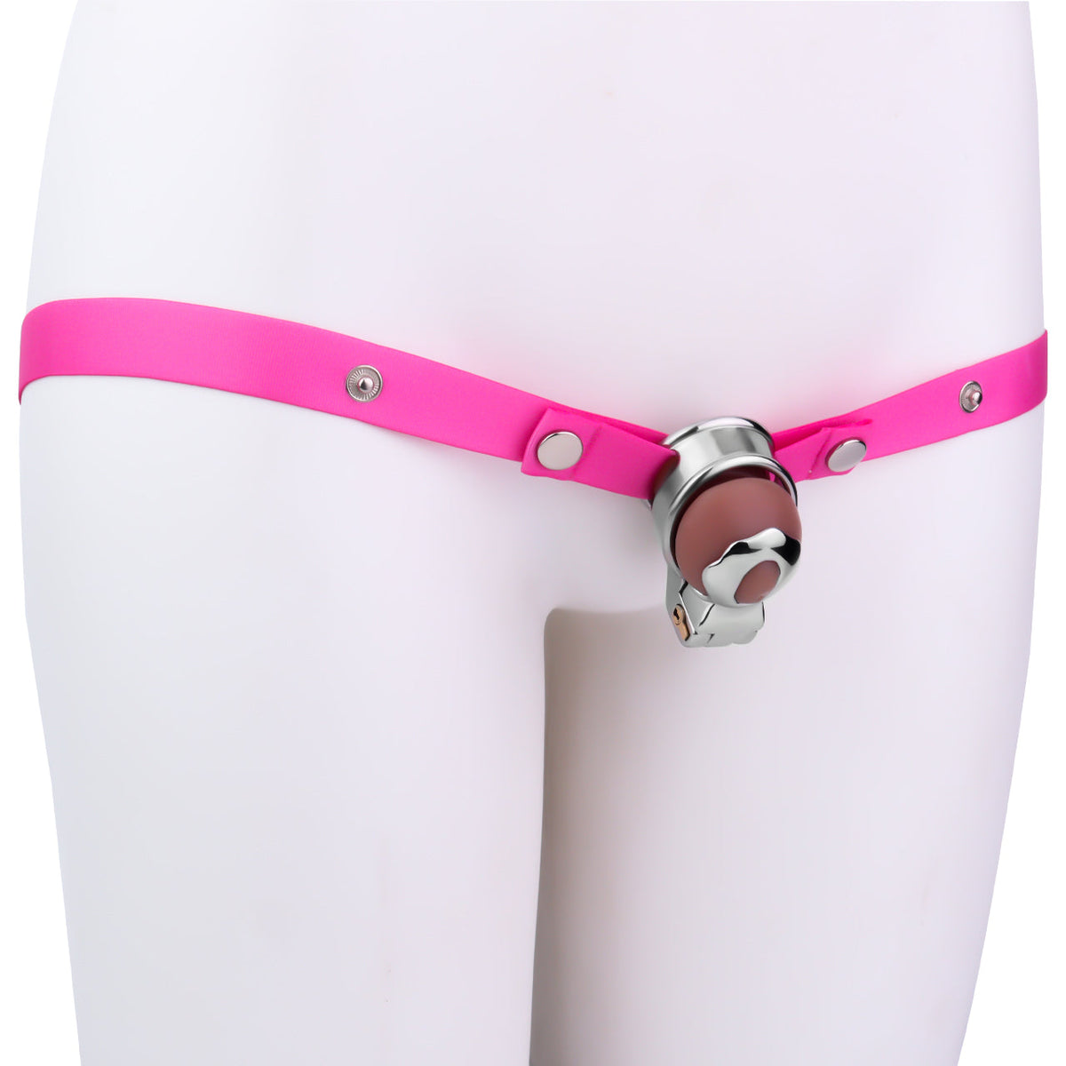 Pinker Haltegurt am Modell