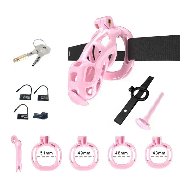 Längeres pinkes Set mit vier Ringen