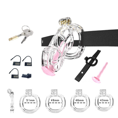 Langes transparentes Set mit vier Ringen