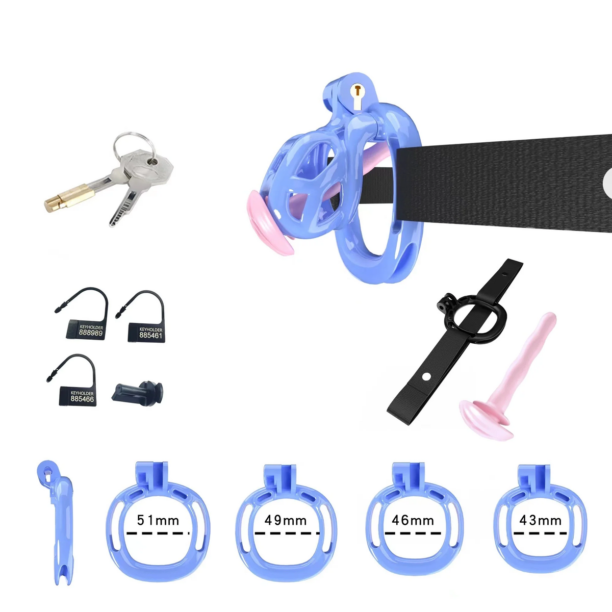 Blaues Nub-Set mit Haltegurt