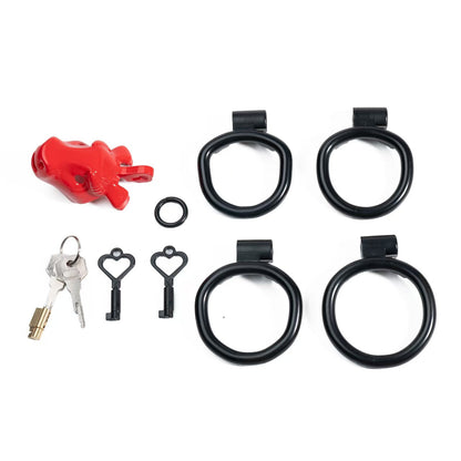 Rotes Set mit vier Ringen