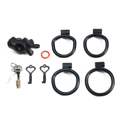Schwarzes Set mit vier Ringen