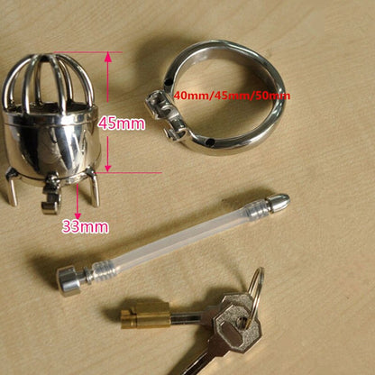 Maßübersicht mit 45 mm Länge, 33 mm Durchmesser und Zubehör