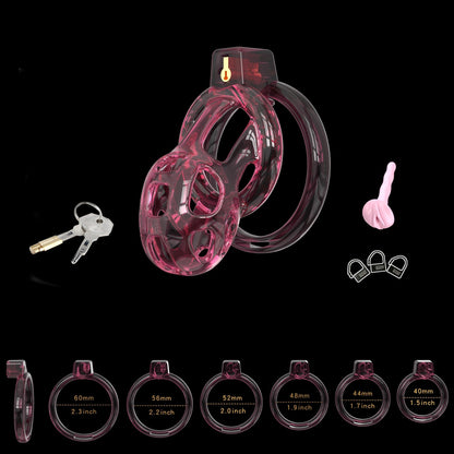 Pinker Soft-Body-Käfig mit sechs Ringen und Zubehör