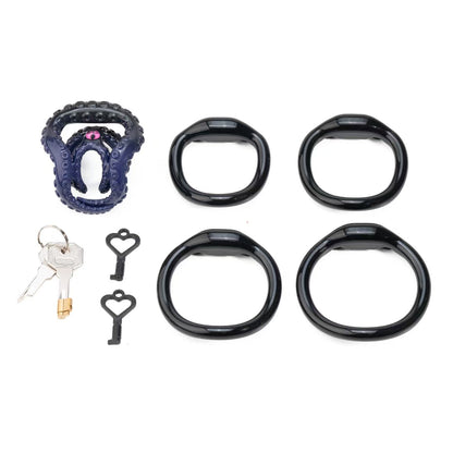 Violett-schwarzes Set mit vier Ringen