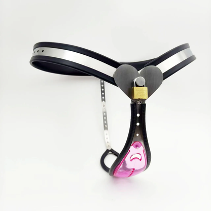 Schwarzer Gürtel mit pinker Front