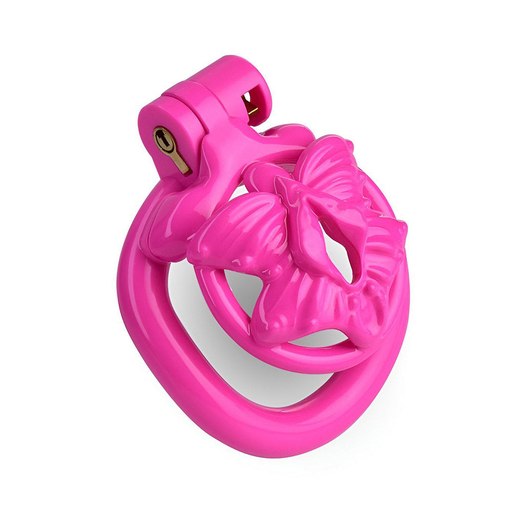 Pinker Schmetterlingskäfig in Schrägansicht
