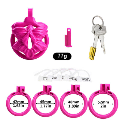 Pinker Schmetterlingskäfig mit vier Ringen