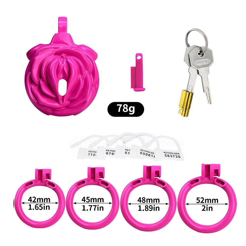 Pinker Rose-Käfig mit vier Basisringen