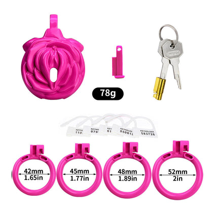 Pinker Rose-Käfig mit vier Basisringen