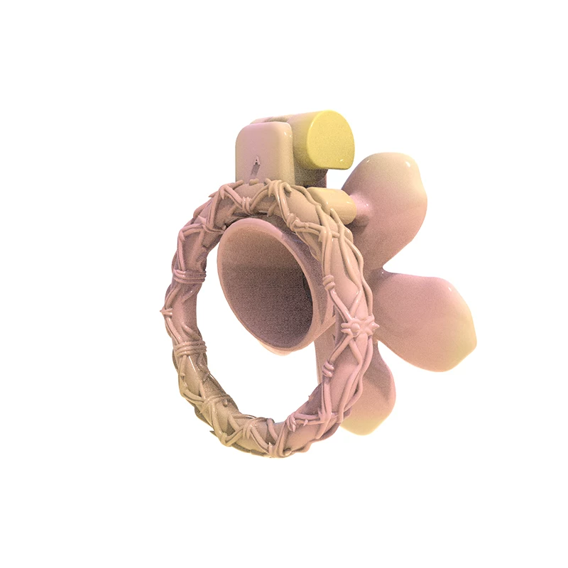 Pink-gelbe Standardaufnahme von hinten