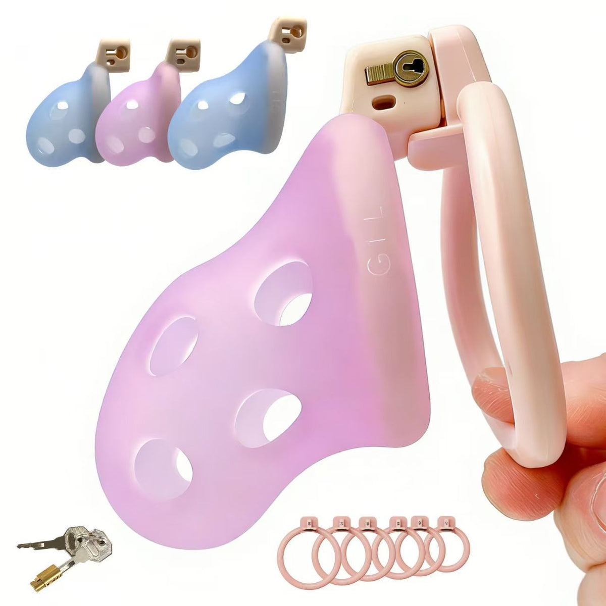 Flexible violette Hülle mit sechs Ringen