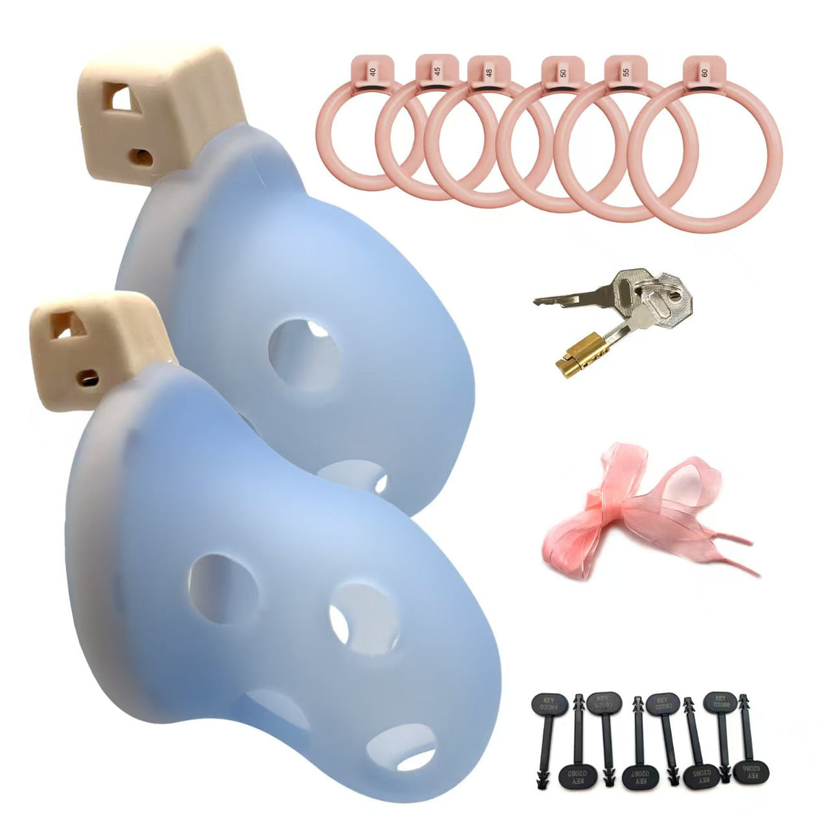 Langes blaues Set mit Zubehör