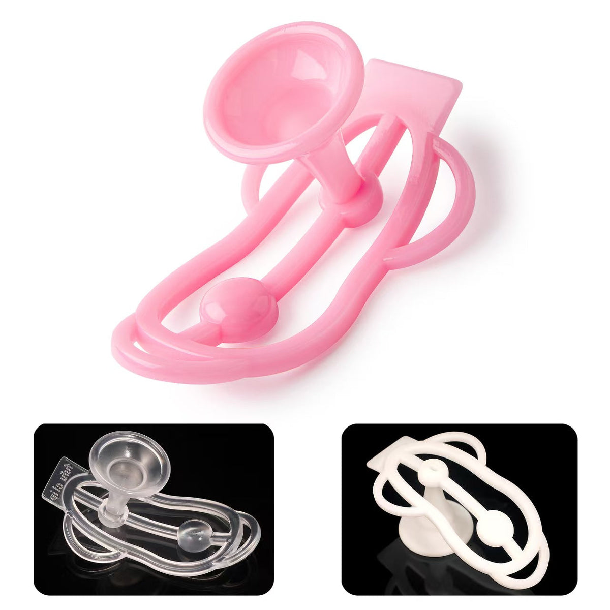 Pinker Clip mit weißer und transparenter Variante