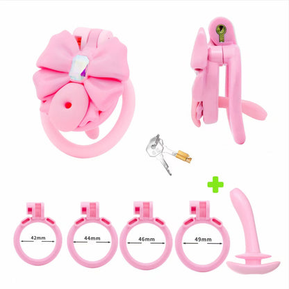 Pinkes Set mit kurzem Einsatz