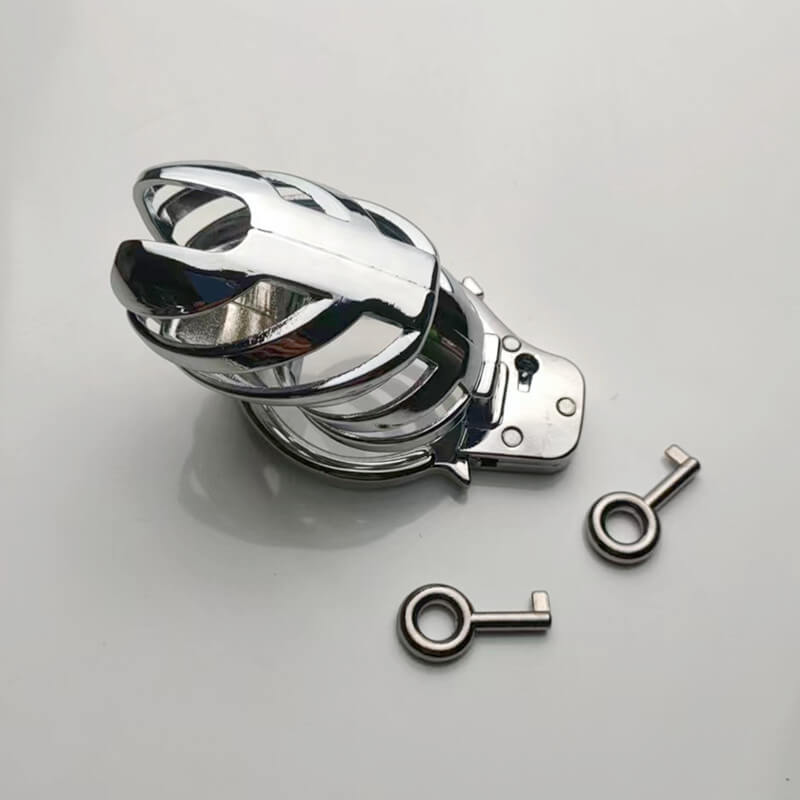Seitliche Ansicht des Metallkäfigs