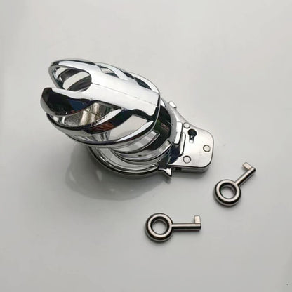 Seitliche Ansicht des Metallkäfigs