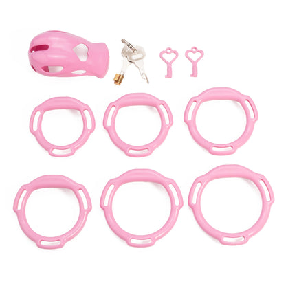 Lange pinke Hülle mit sechs Ösenringen