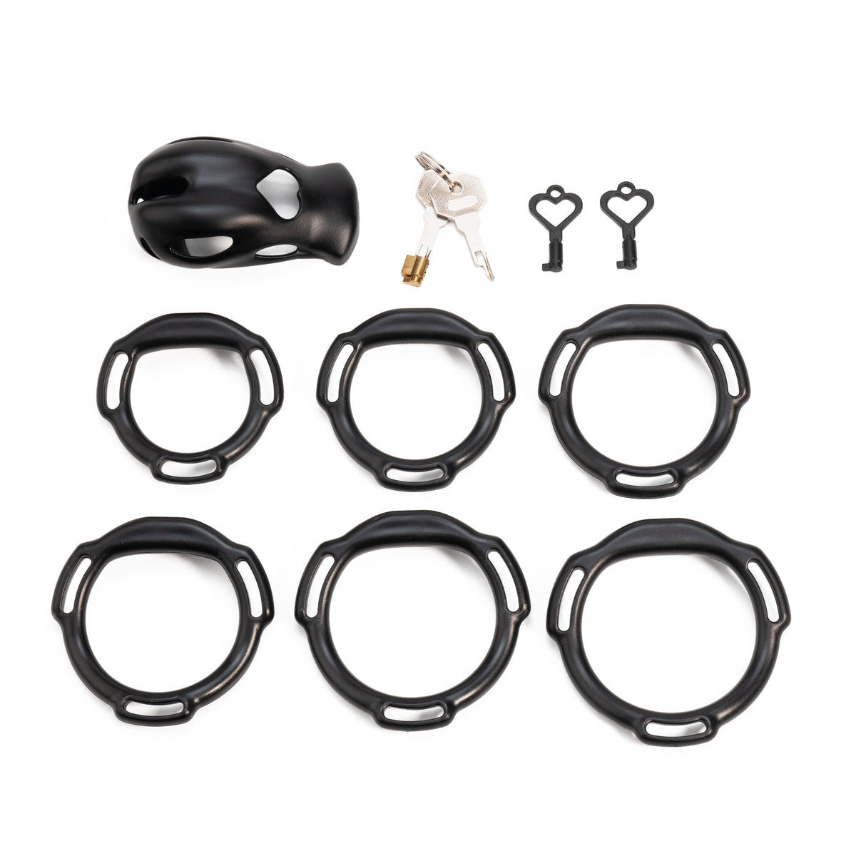 Lange schwarze Hülle mit sechs Ösenringen