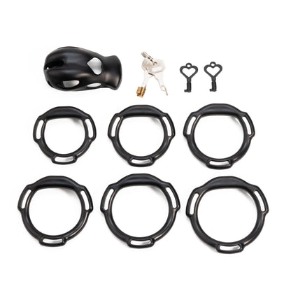Lange schwarze Hülle mit sechs Ösenringen