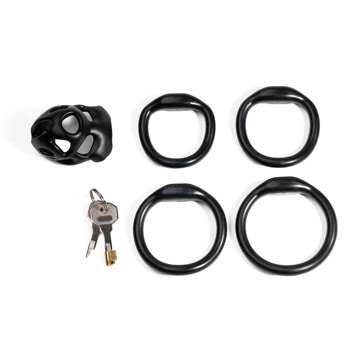 Schwarzes Set mit vier Ringen
