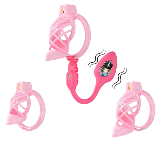 Pinke kurze und lange Hülle mit pinkem Plug