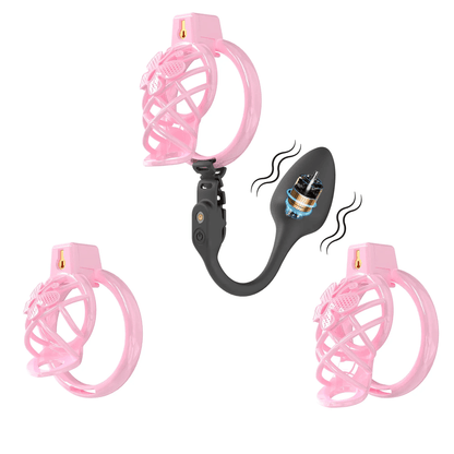 Pinke Hüllen mit schwarzem Plug