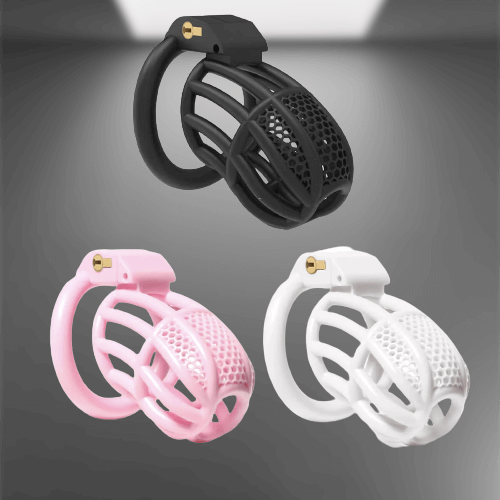 Honeycomb-Peniskäfig in Schwarz, Rosa und Weiß