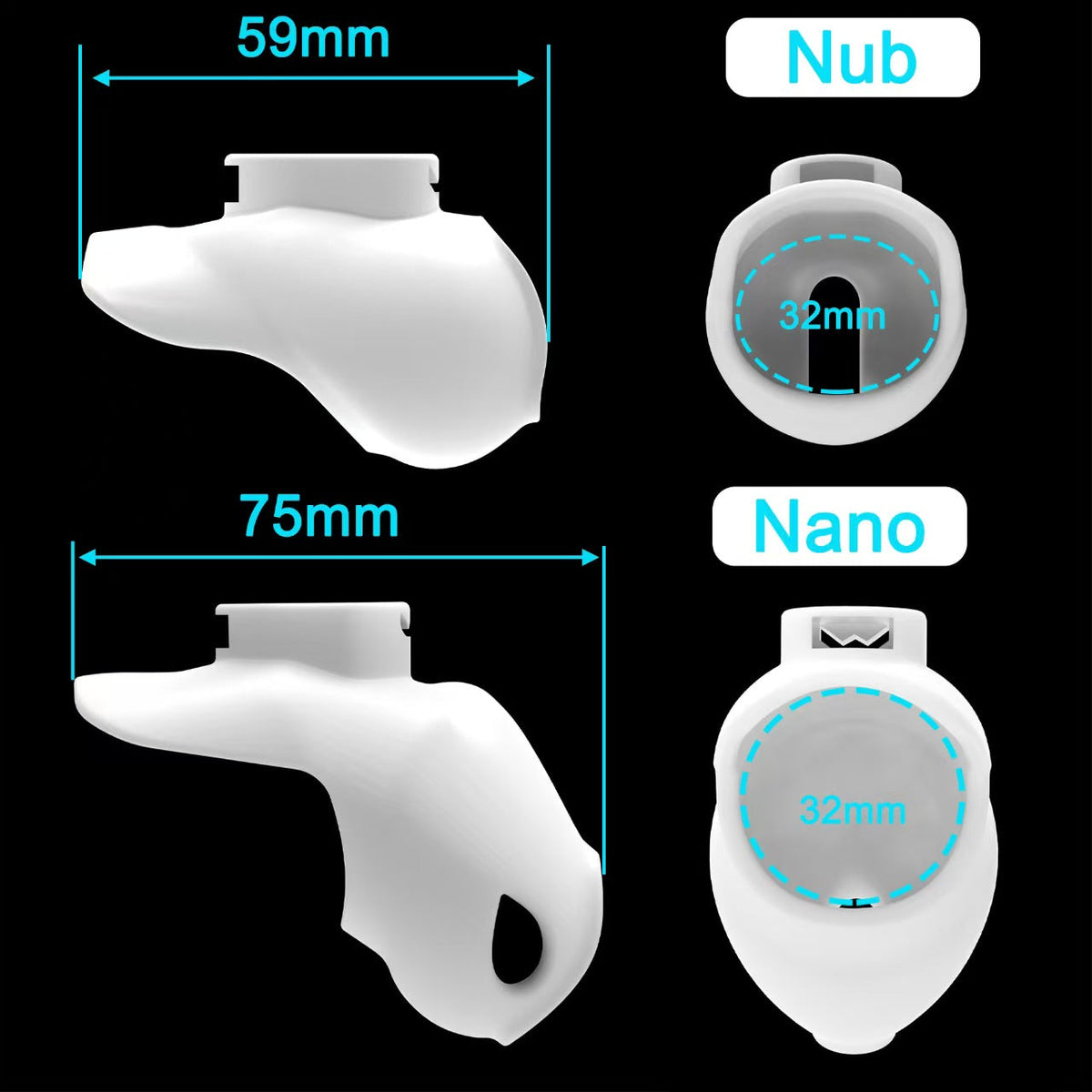 Längenvergleich von Nub und Nano