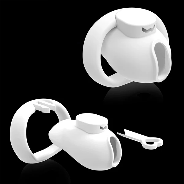 Verschluss und Schlüssel der weißen Hülle