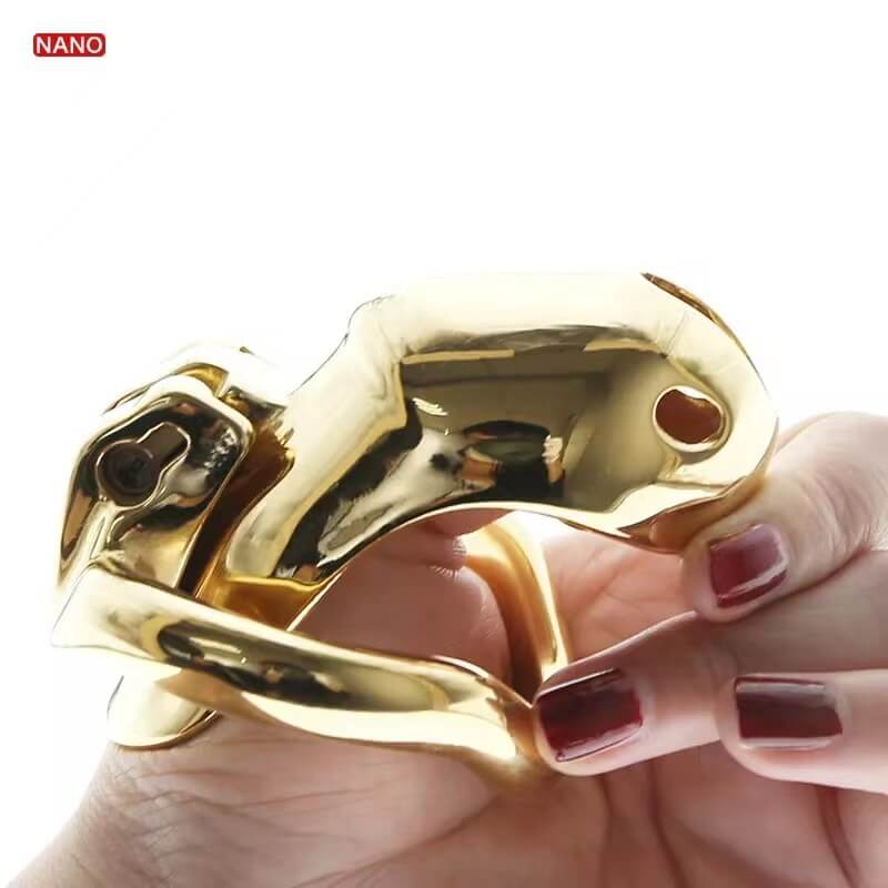 Goldfarbener HTV3 Nano in einer Hand