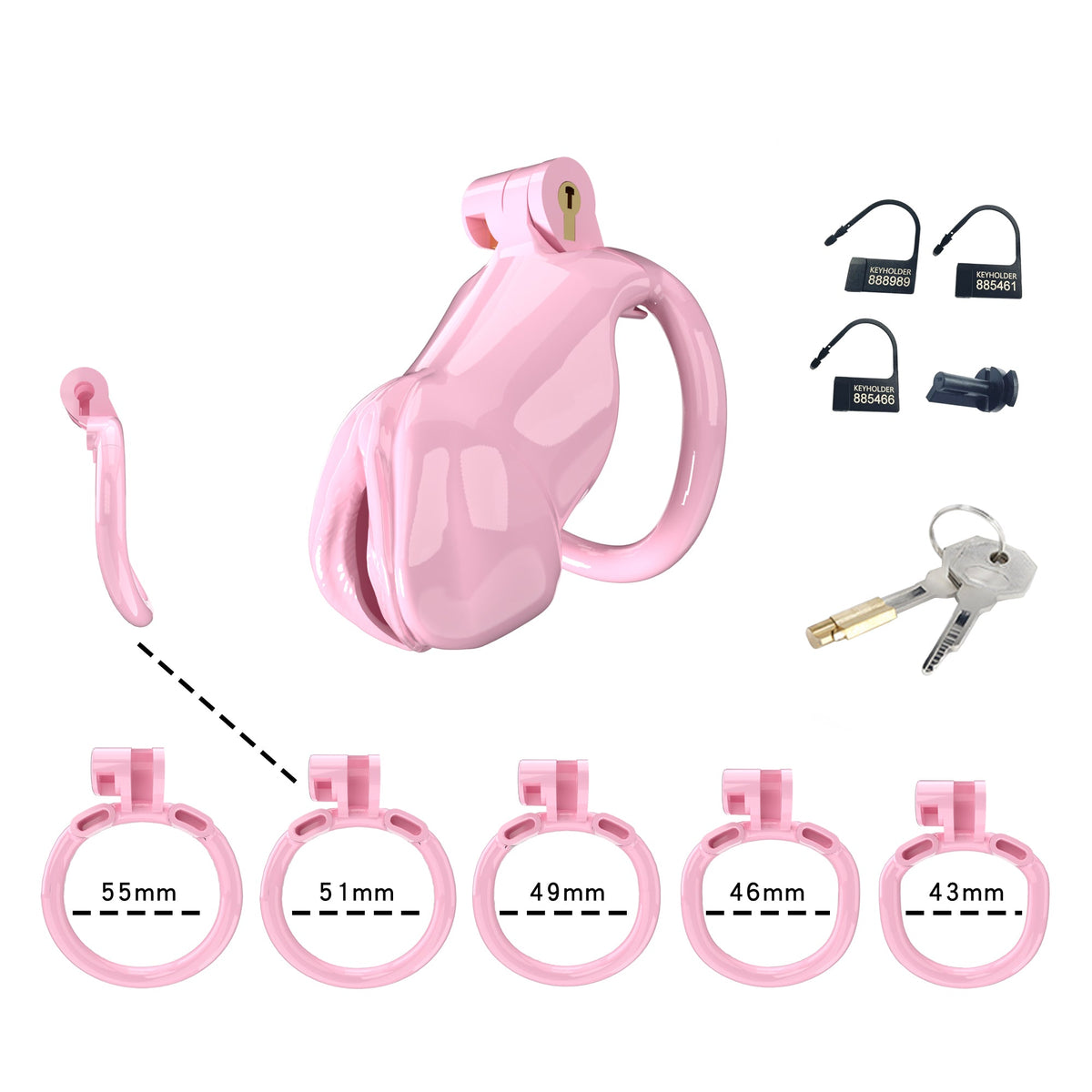 Kurzes Set mit fünf Ringen und Verschlusszubehör