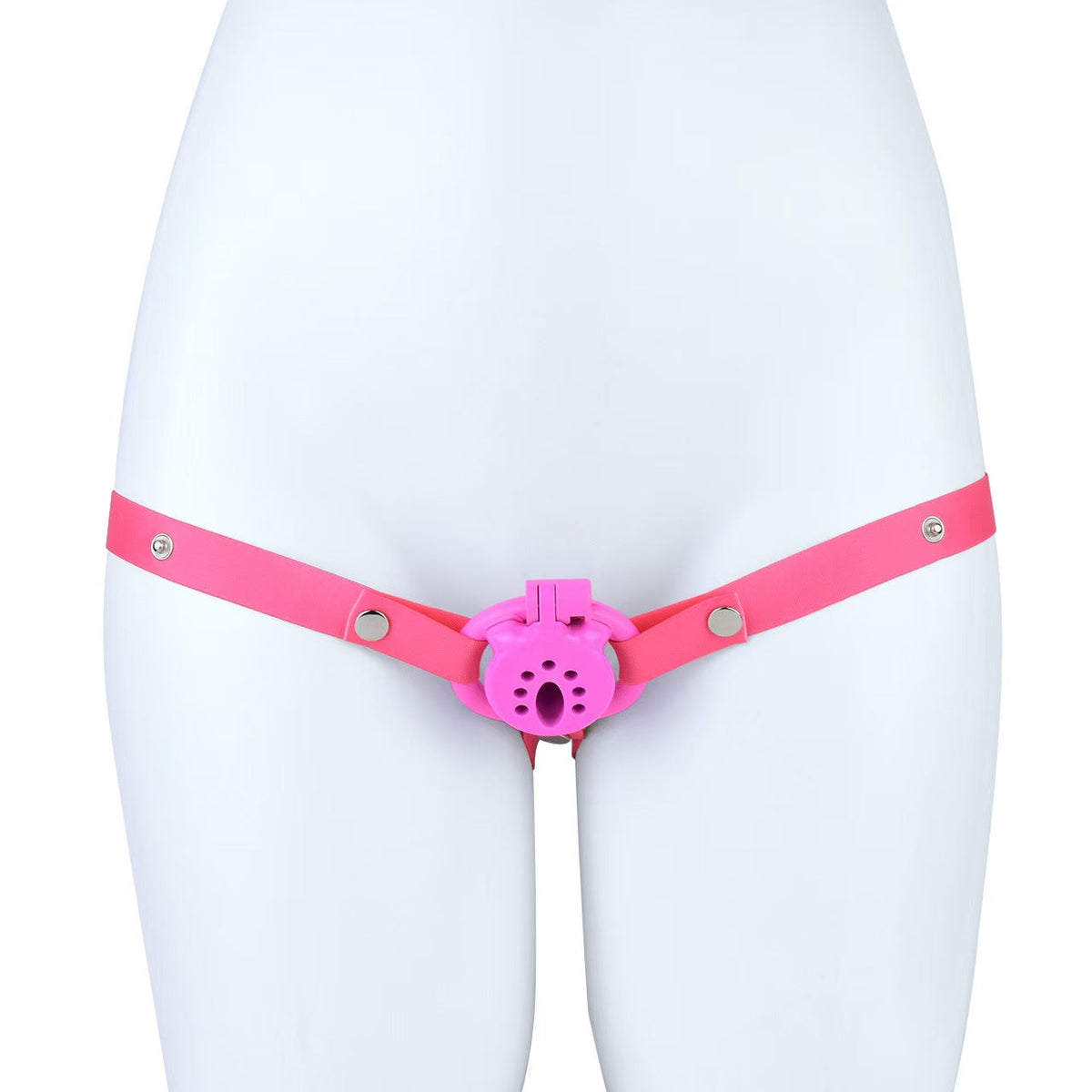 Pinkes Set mit Dreipunktgurt am Modell