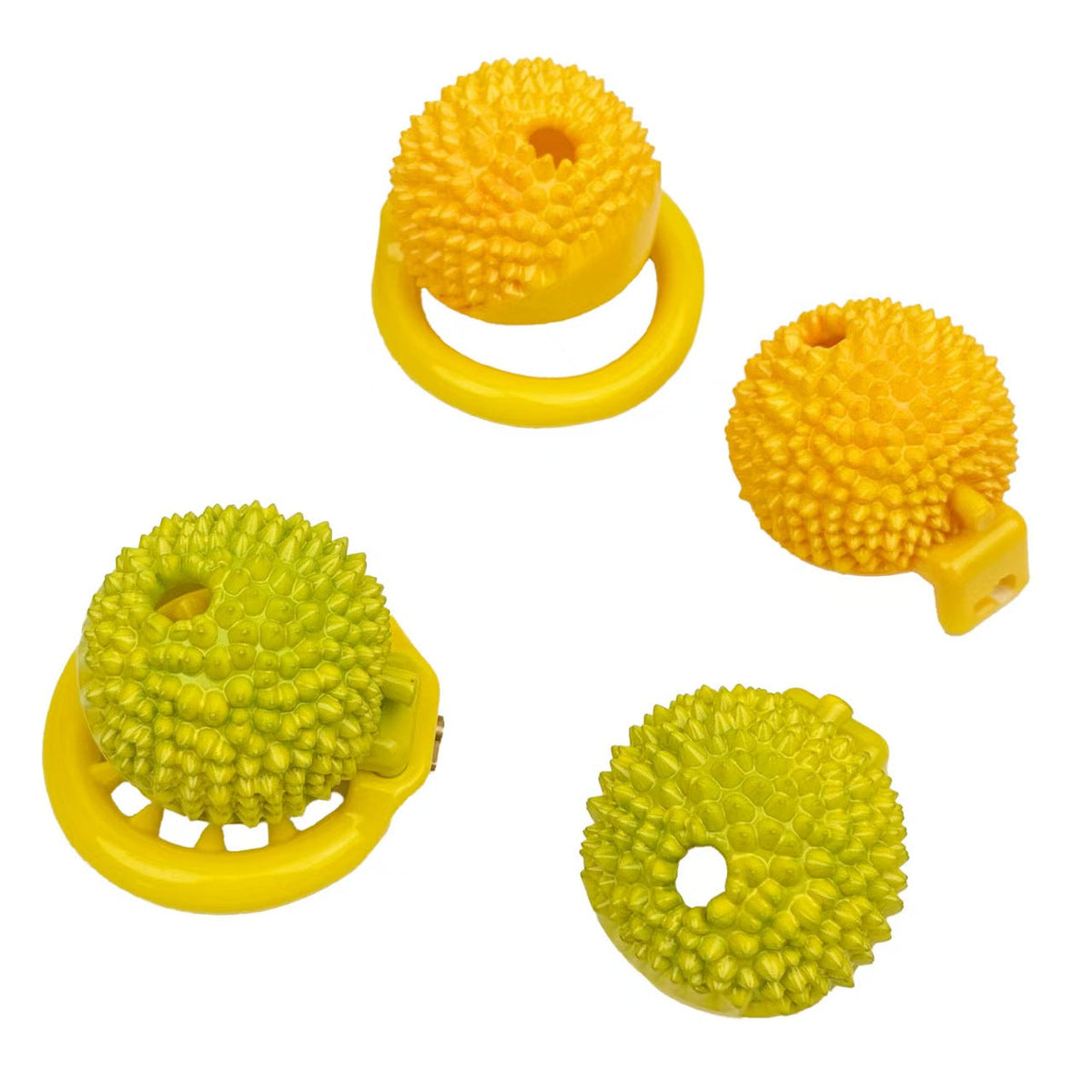 Durianhüllen mit glatten und genoppten Ringen