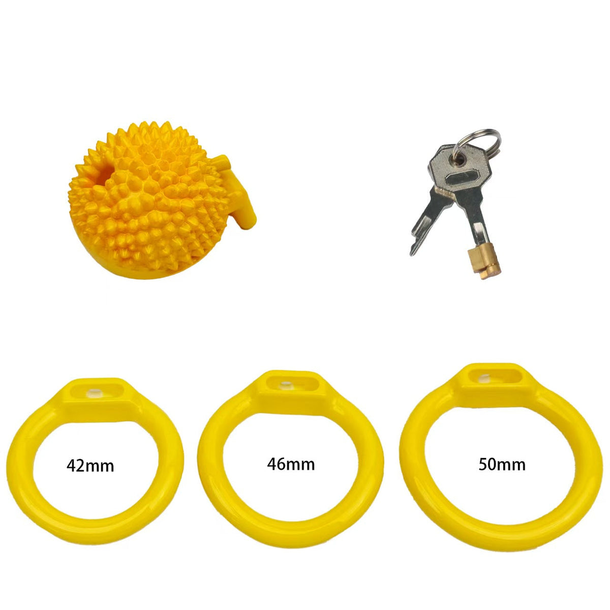 Gelbes Set mit drei glatten Ringen