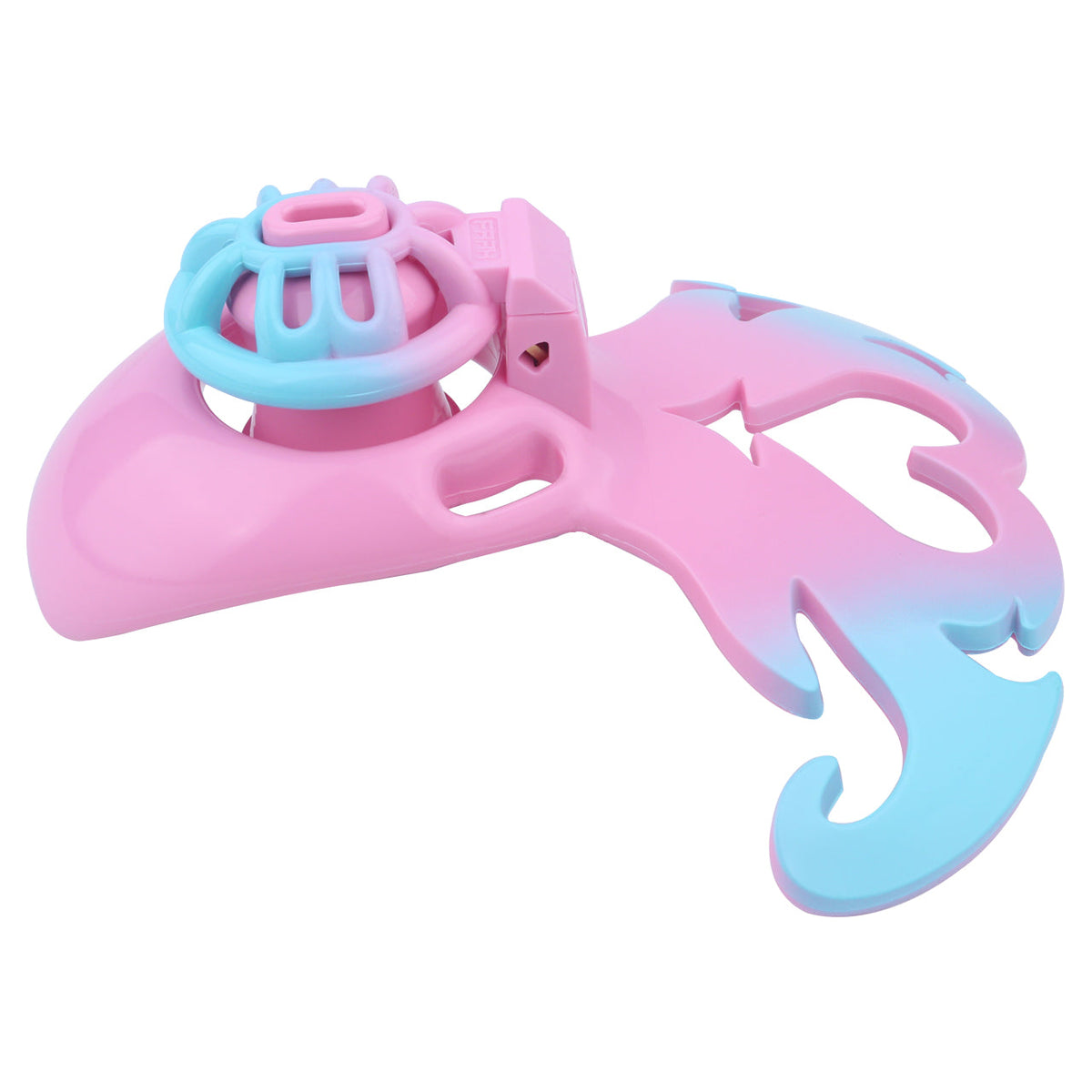 Pink-blaue Hülle im Seitenprofil