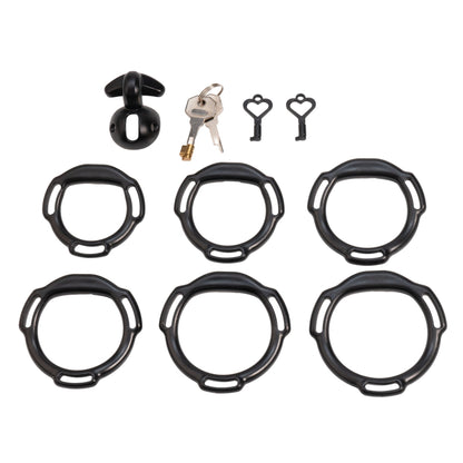 Schwarzes Set mit sechs Ösenringen