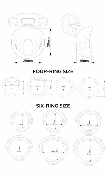 Maße der Mini-Me-Hülle und Ringsets