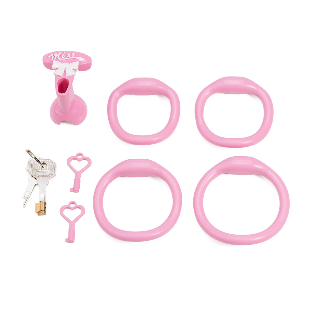 Pinkes langes Set mit vier Ringen