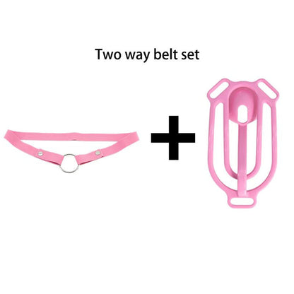 Set mit pinkem Zweipunktgurt