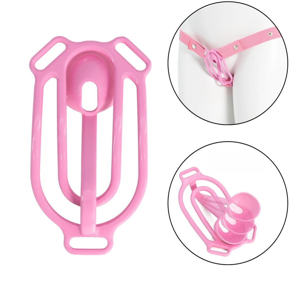 Pinker Clip mit Anwendungsbeispiel am Modell