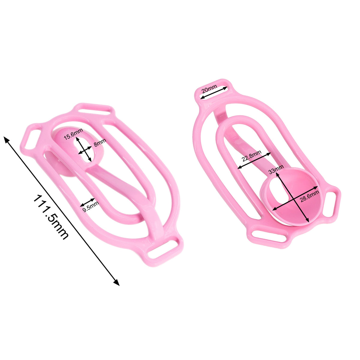 Maße des pinken Clips