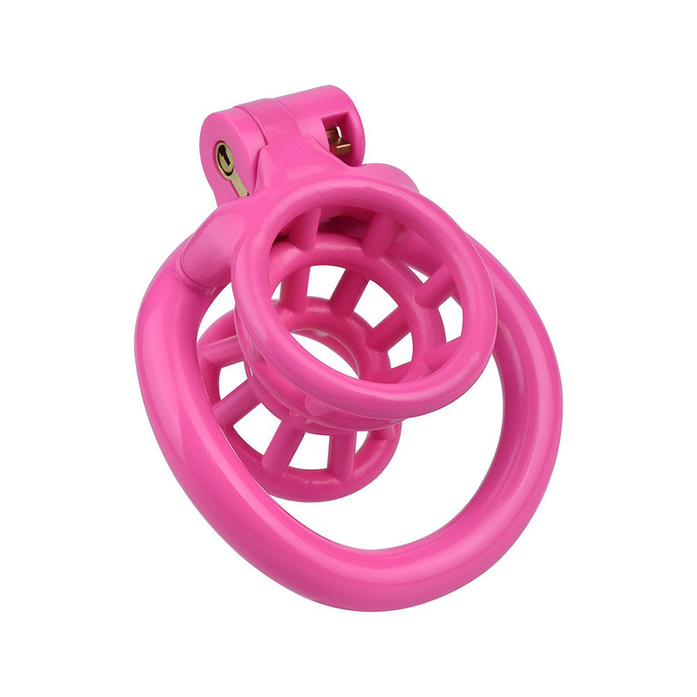 Pinker Fish-Basket-Käfig in Schrägansicht