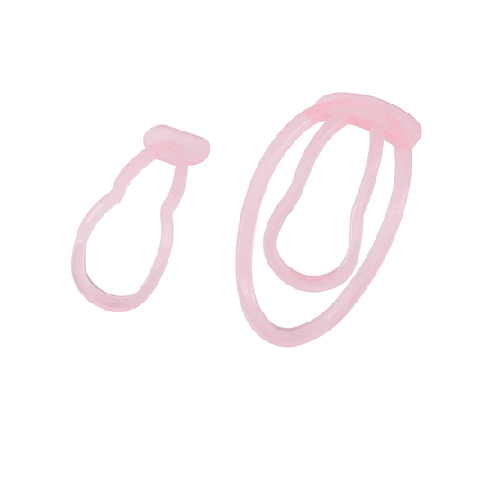 Pinke FUFU-Clips Lite und Original nebeneinander
