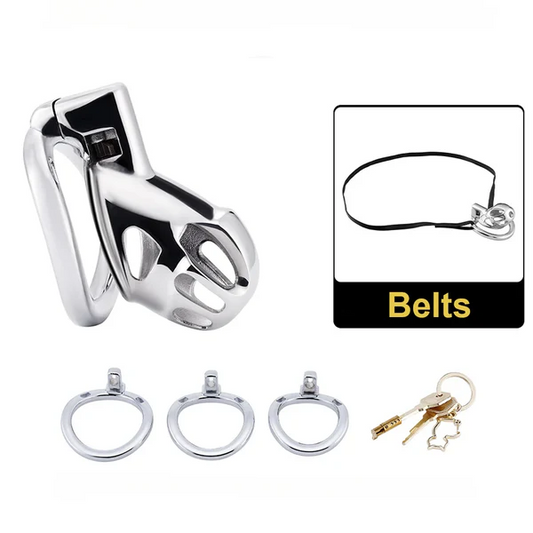 Edelstahlkäfig mit drei Ringen und Haltegurt