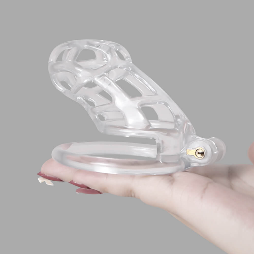Transparente Hülle auf der Handfläche