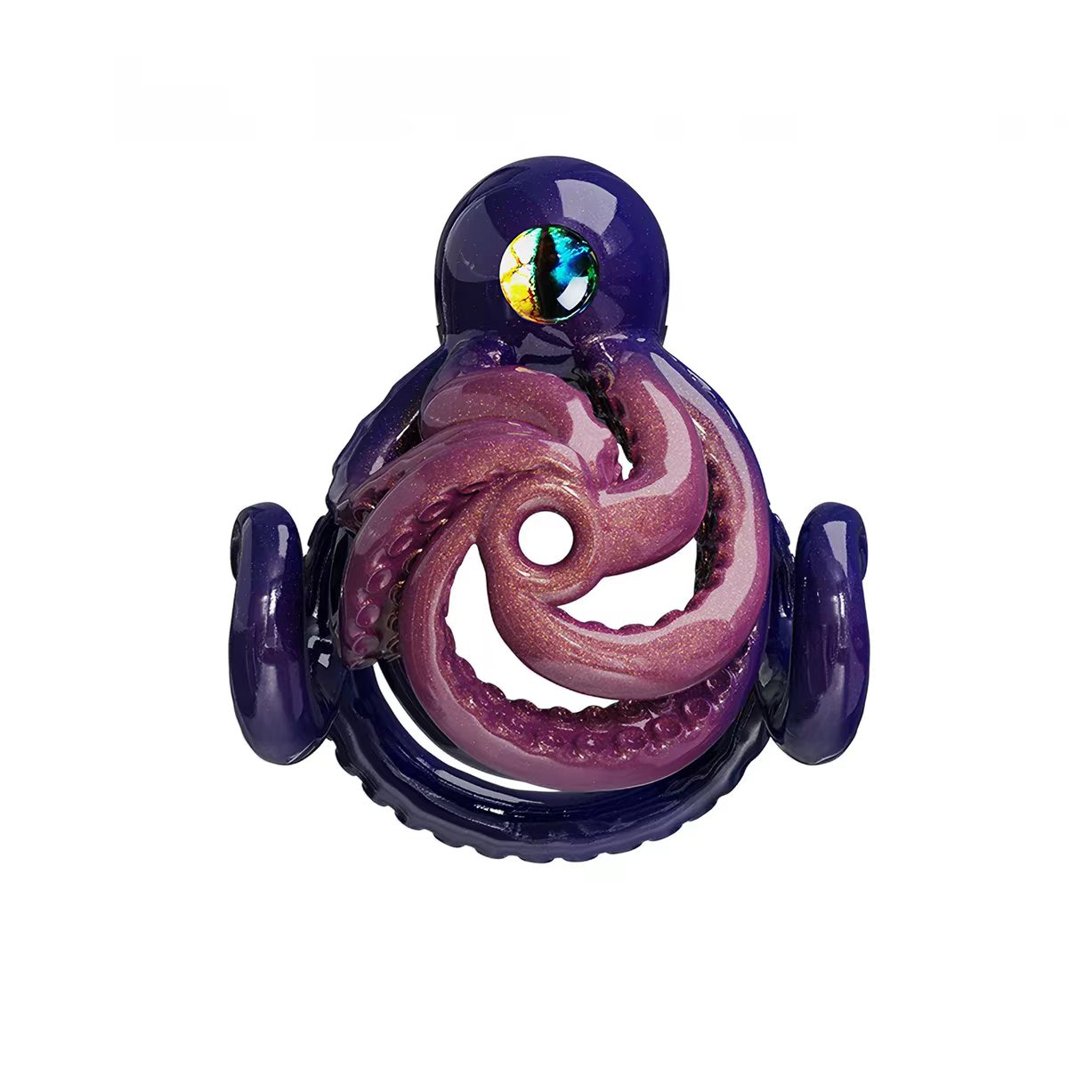 Sternenvioletter Octopus-Peniskäfig mit offenen Zwischenräumen, Ansicht von vorn